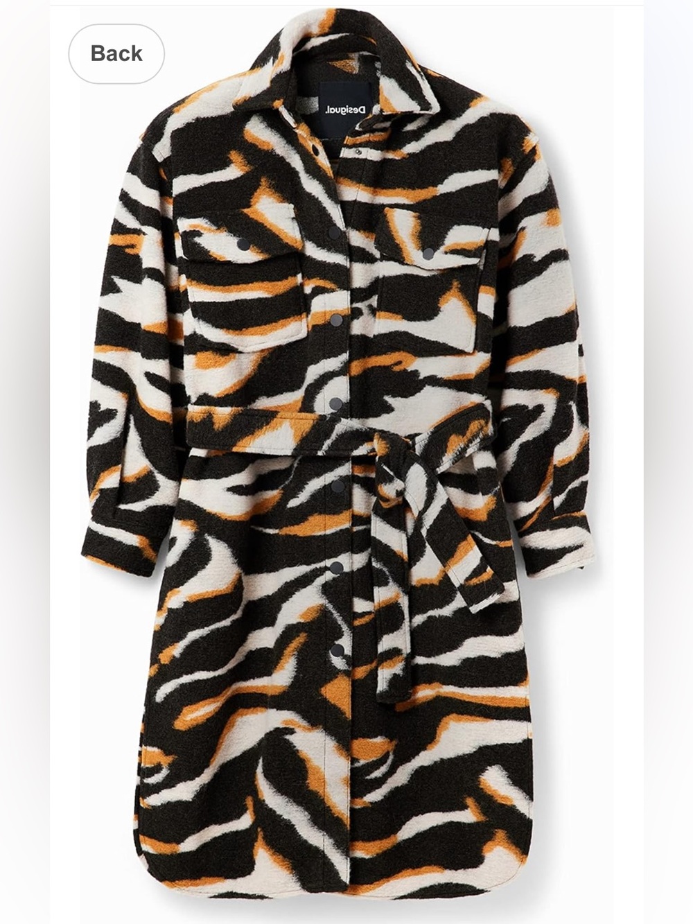 Desigual Wool blend A-line coat